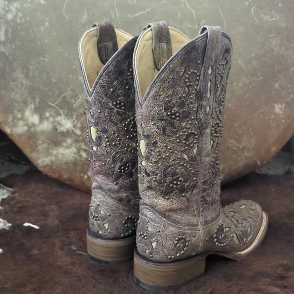 CORRAL A1121 "Jessica" distressed leather studded cowgirl western boots sz 7.5 - Picture 4 of 15